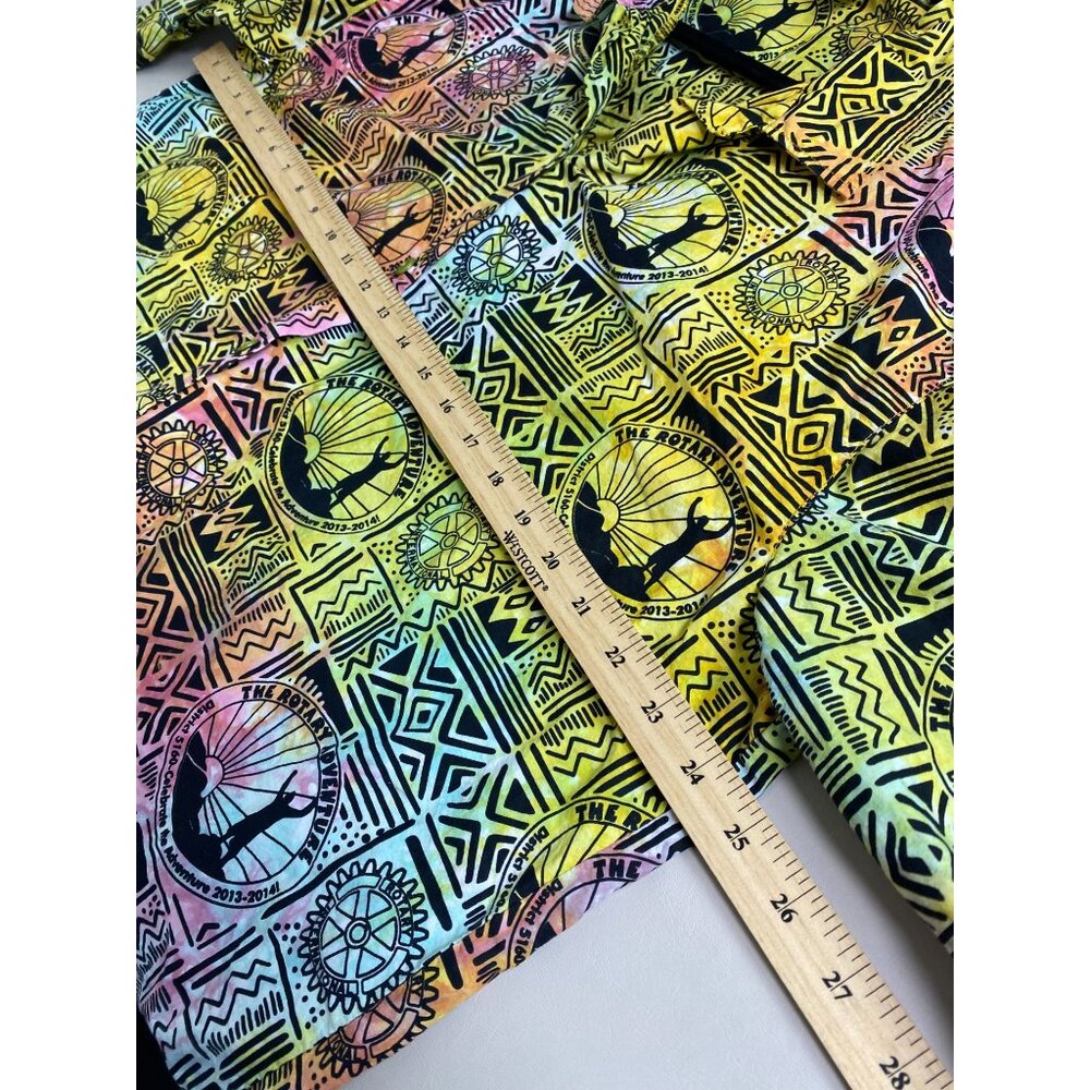 Wet Dog Mens Short Sleeve Hawaiian Shirt 2X‎ Colorful Geometric Tribal Design - Picture 5 of 13
